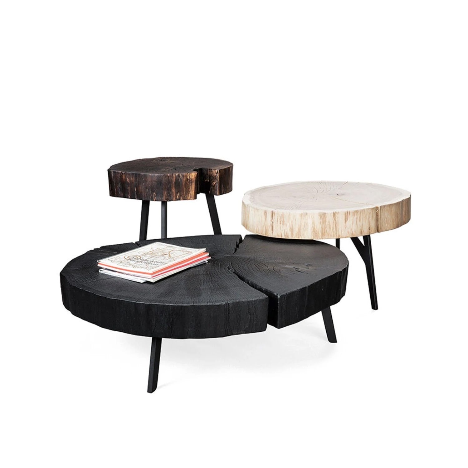 janua | bc 05 stomp table | 40-50cm | charburned oak shade brown + crude steel glaze