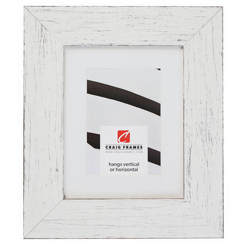 Jasper Wide 2.5", Rustic Marshmallow White Matted Picture Frame