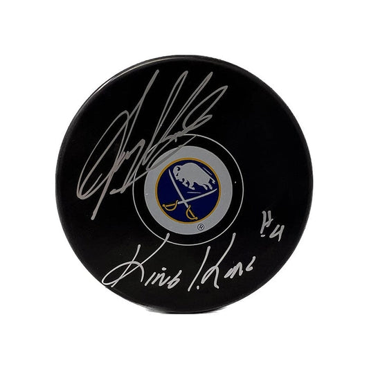 Jerry Korab Signed Sabres Logo Puck with "King Kong" Signed Hockey Puck TSE Buffalo