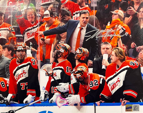 John Tavares Signed Coaching on the Bench Photo Signed Lacrosse Photo TSE Buffalo