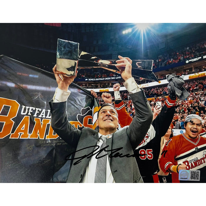 John Tavares Signed Holding NLL Trophy Photo Signed Lacrosse Photo TSE Buffalo 8X10