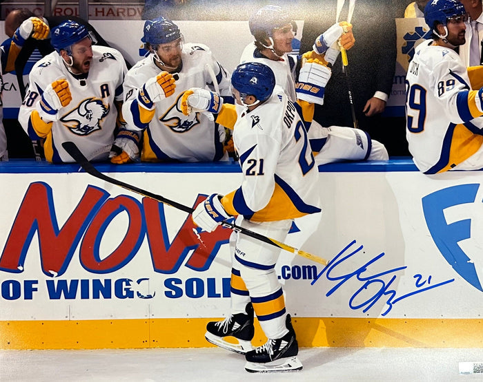 Kyle Okposo Reverse Retro Fistbump Signed 16x20 Photo CLEARANCE TSE Buffalo