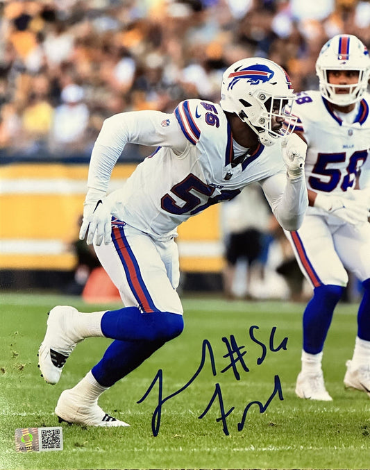 Leonard Floyd Signed Rushing vs Steelers Photo Signed Photos TSE Buffalo 8x10