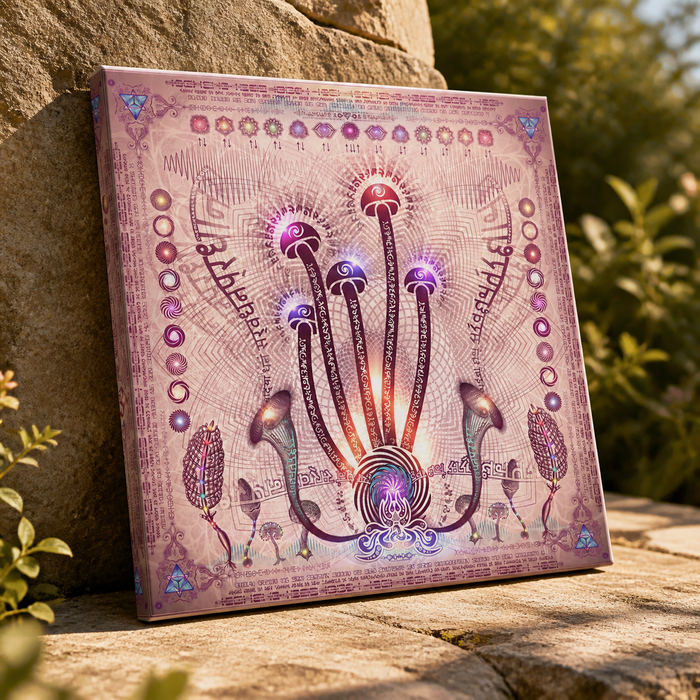 Linguistic Mystic — stretched canvas print — garden-angle