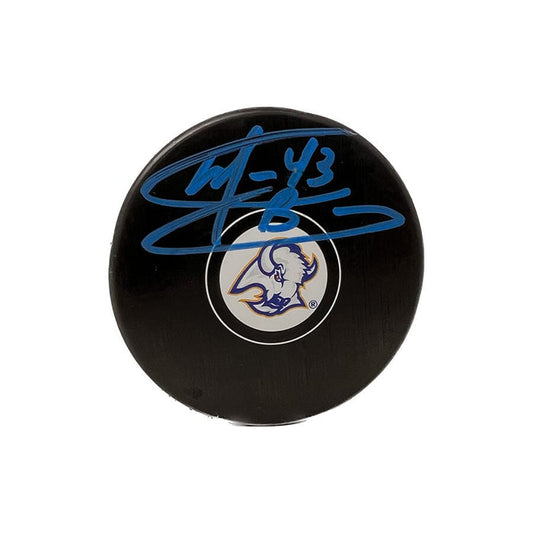 Martin Biron Signed Buffalo Sabres Reverse Retro Logo Hockey Puck Signed Hockey Pucks TSE Buffalo