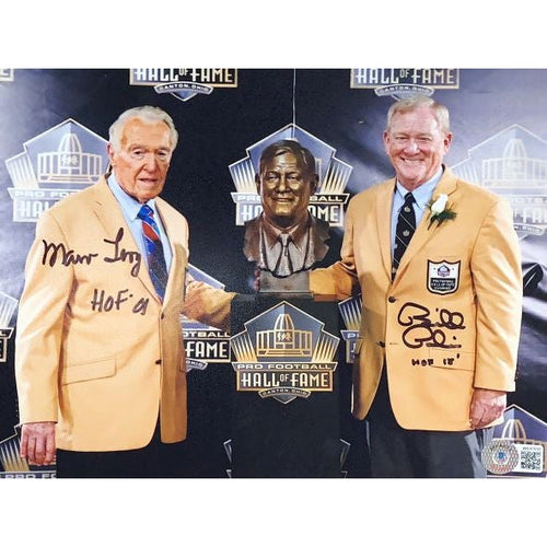 Marv Levy and Bill Polian Dual Signed Posing Photo 16x20 Signed Photos TSE Buffalo