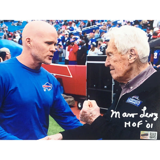 Marv Levy Signed with Sean McDermott 8x10 Photo Signed Photos TSE Buffalo