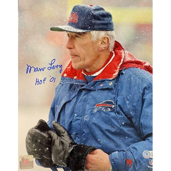 Marv Levy Signed Remove Glove 11x14 Photo with HOF '01 Signed Photos TSE Buffalo