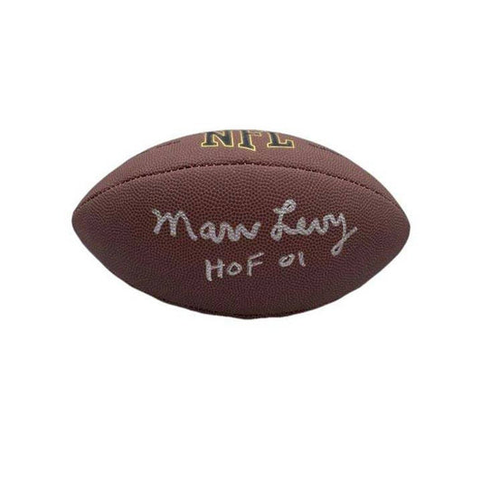 Marv Levy Signed Wilson Replica Football with HOF '01 Signed Footballs TSE Buffalo
