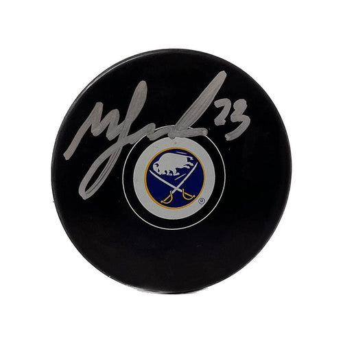 Mattias Samuelsson Signed Buffalo Sabres Logo Puck Signed Hockey Puck TSE Buffalo