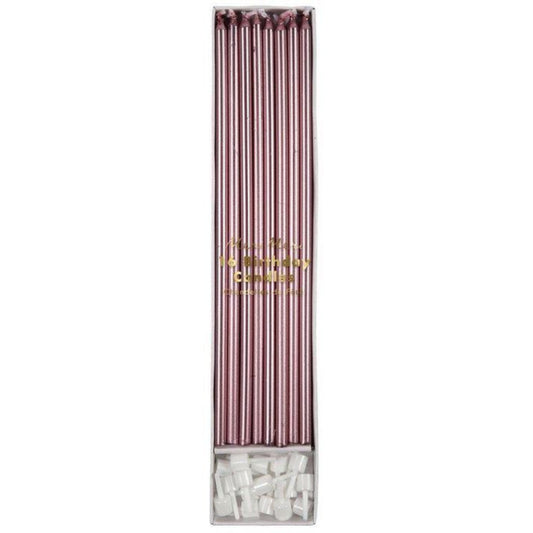 Metallic Pink Tall Candles