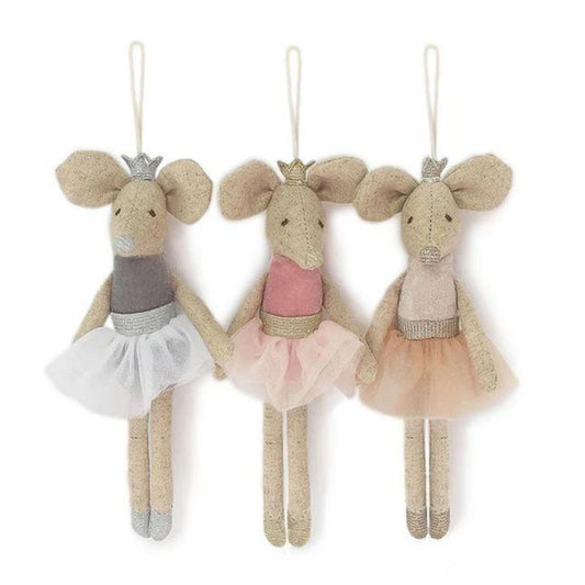 Ballerina Mice Holiday Ornament Set
