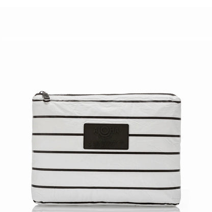 ALOHA COLLECTION - Pinstripe Mid Pouch | Black on White