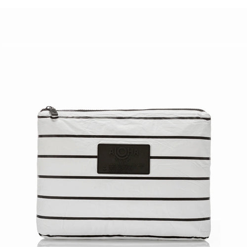 ALOHA COLLECTION - Pinstripe Mid Pouch | Black on White