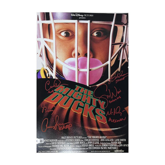 Mighty Ducks Cast Signed 11x17 Movie Poster Signed Movie TSE Buffalo Red Signatures