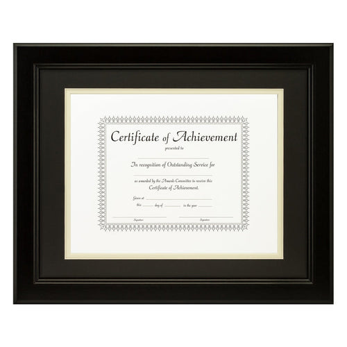 Mossehaus Black Satin Document Frame – Black/Papyrus Mat