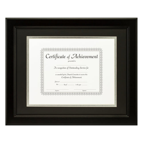 Mossehaus Black Satin Document Frame – Black/Silver Mat