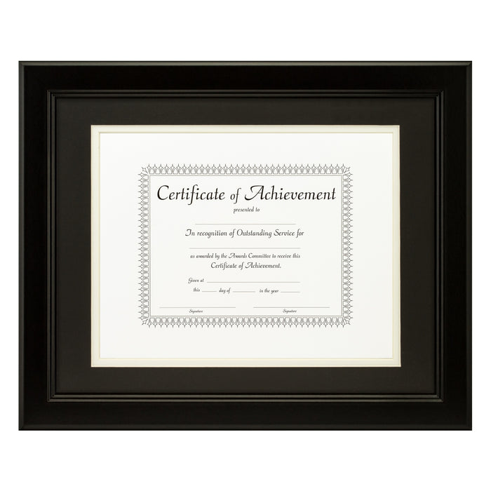 Mossehaus Black Satin Document Frame – Black/White Mat