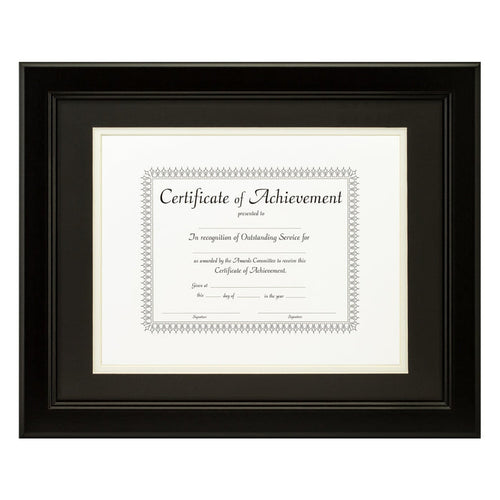 Mossehaus Black Satin Document Frame – Black/White Mat