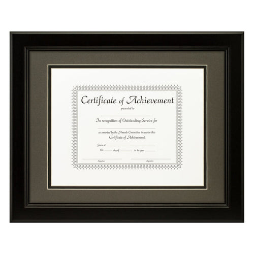 Mossehaus Black Satin Document Frame – Cinder/Black Mat