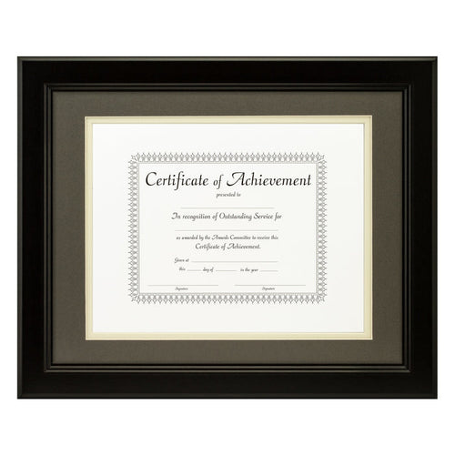 Mossehaus Black Satin Document Frame – Cinder/Papyrus Mat