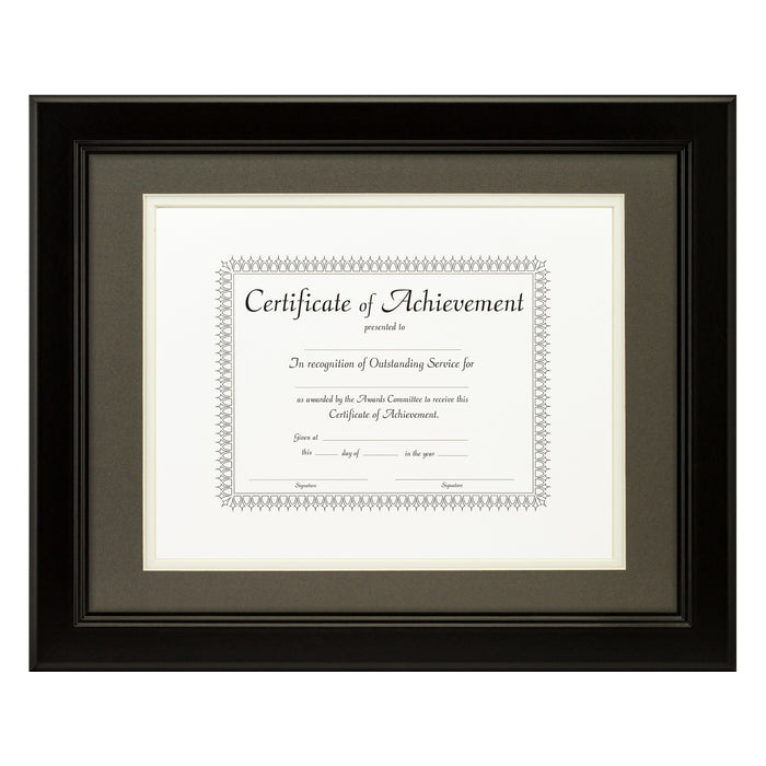 Mossehaus Black Satin Document Frame – Cinder/White Mat