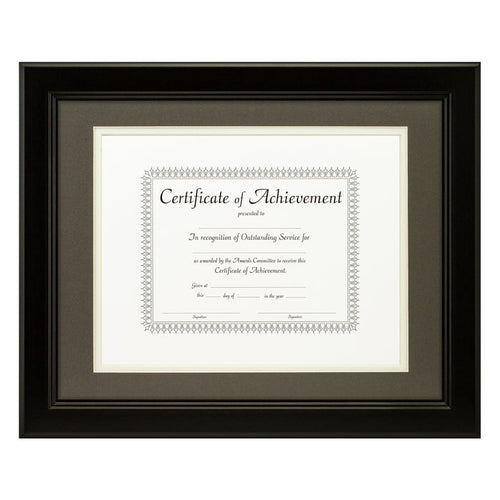Mossehaus Black Satin Document Frame – Cinder/White Mat