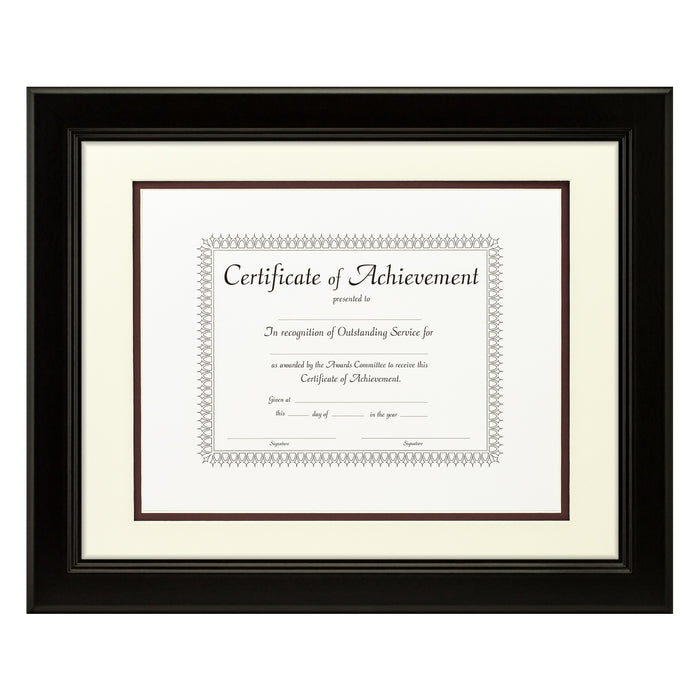 Mossehaus Black Satin Document Frame – Papyrus/Maroon Mat