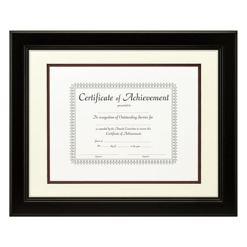 Mossehaus Black Satin Document Frame – Papyrus/Maroon Mat