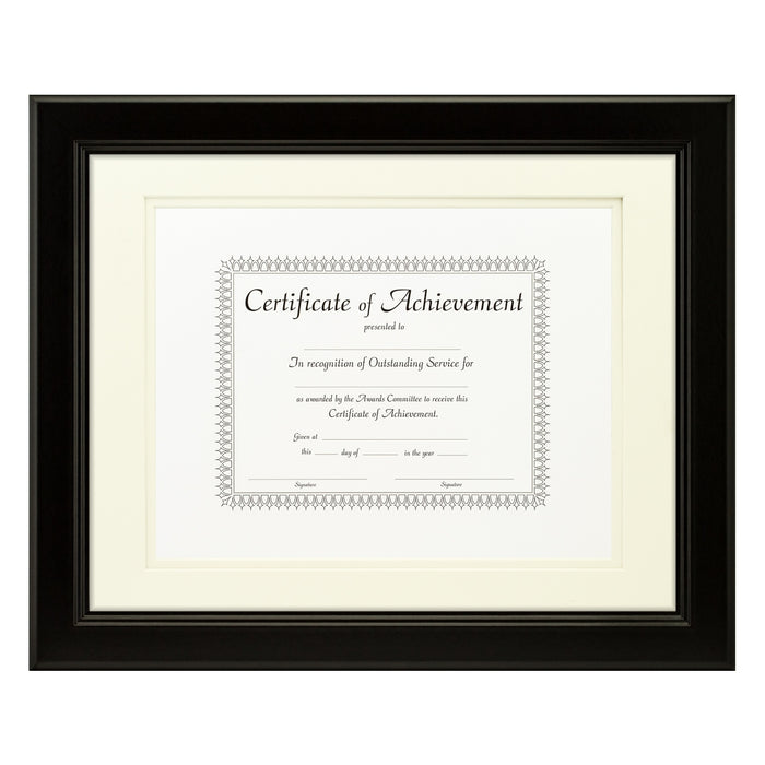 Mossehaus Black Satin Document Frame – Papyrus/Papyrus Mat
