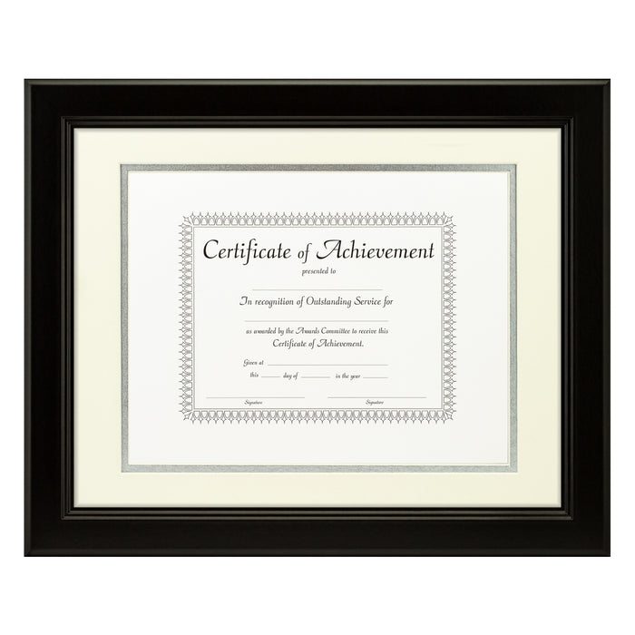 Mossehaus Black Satin Document Frame – Papyrus/Silver Mat