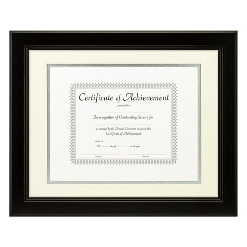 Mossehaus Black Satin Document Frame – Papyrus/Silver Mat