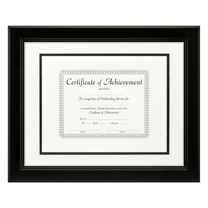 Mossehaus Black Satin Document Frame – White/Black Mat