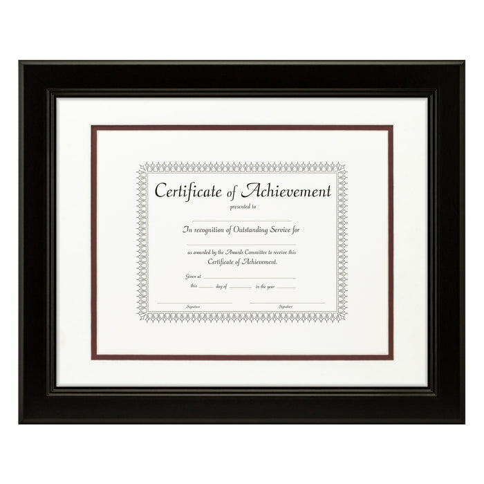 Mossehaus Black Satin Document Frame – White/Maroon Mat