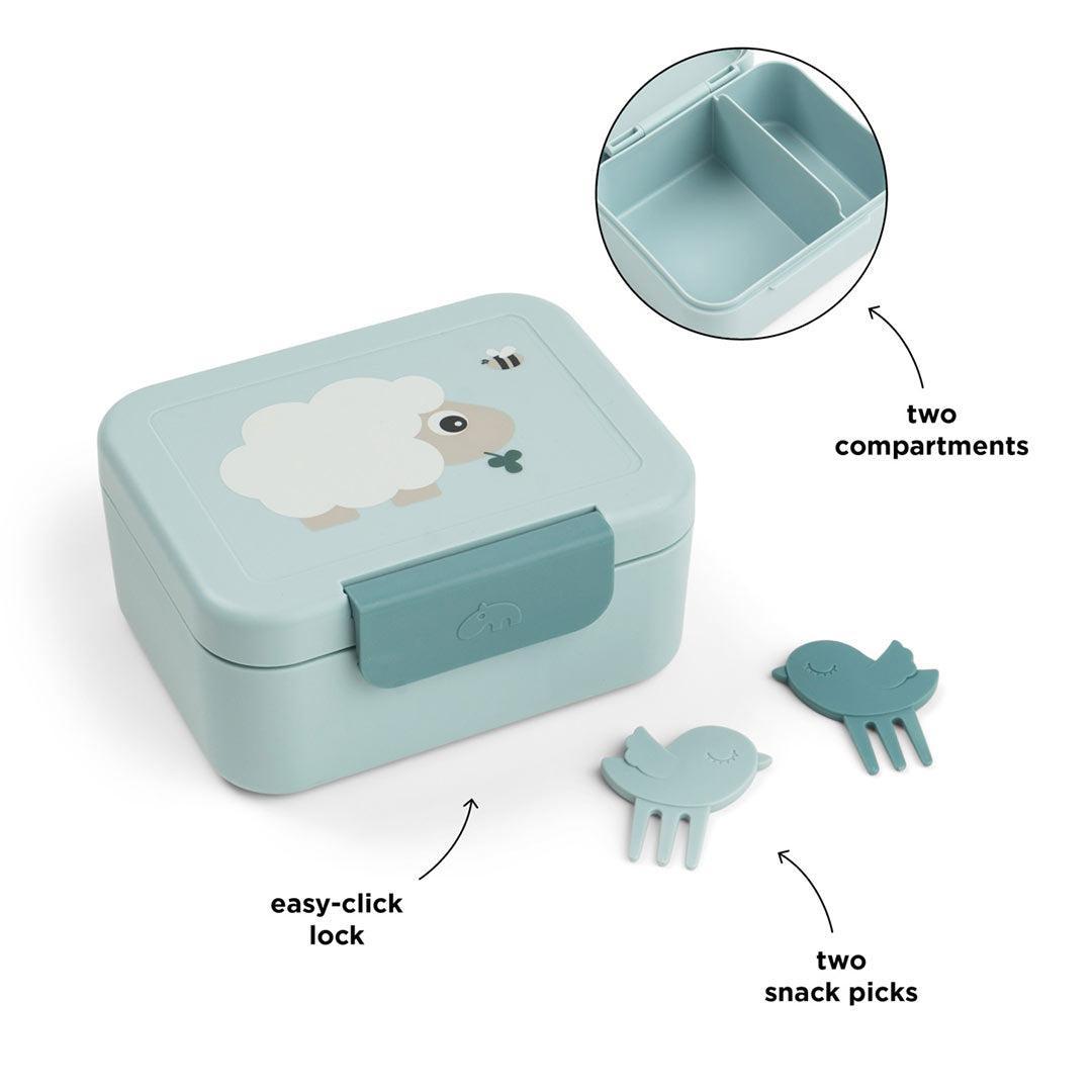 Done by Deer Tiny Lunch Box With Snack Picks - Tiny Farm Blue