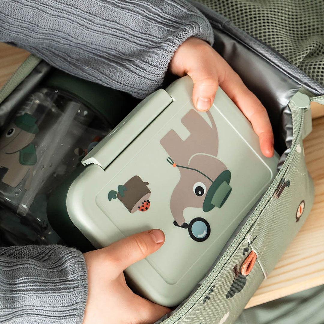 Done by Deer Tiny Lunch Box With Snack Picks - Tiny Trails Green
