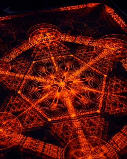 Neon Lycra Tapestry of "Higher Order"  (Orange) - UV Active!