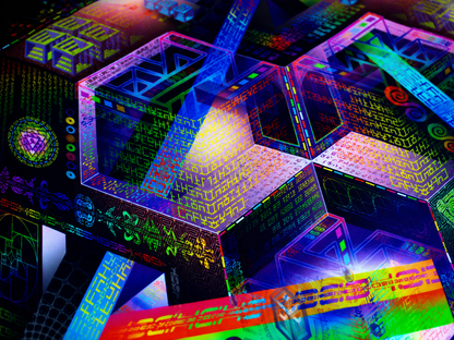 Neon UV Active Fluro Tapestry / Backdrop of Prismatic Equation