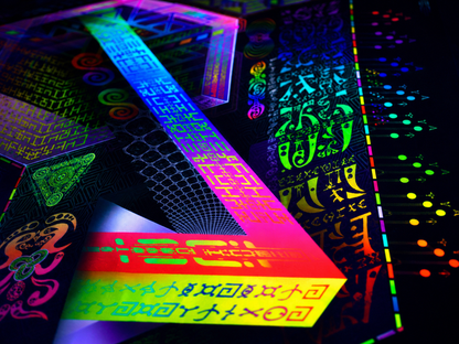Neon UV Active Fluro Tapestry / Backdrop of Prismatic Equation