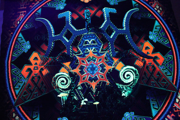 Neon UV Active Lycra Tapestry / Backdrop of Tengri