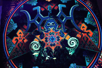 Neon UV Active Lycra Tapestry / Backdrop of Tengri