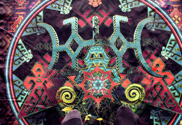 Neon UV Active Lycra Tapestry / Backdrop of Tengri