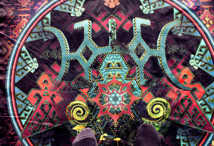 Neon UV Active Lycra Tapestry / Backdrop of Tengri