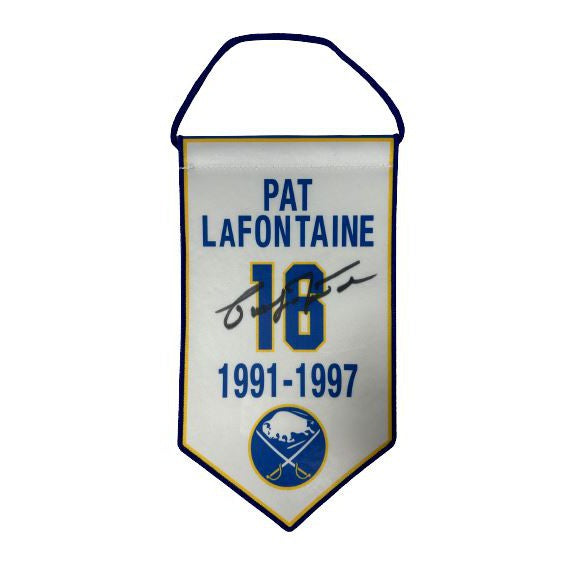 Pat LaFontaine Signed Buffalo Sabres Mini Banner Signed Hockey Mini Banner TSE Buffalo