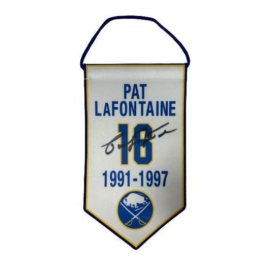 Pat LaFontaine Signed Buffalo Sabres Mini Banner Signed Hockey Mini Banner TSE Buffalo