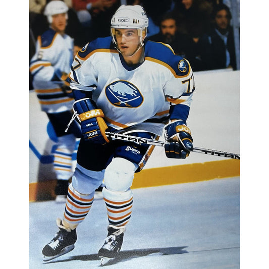 Pierre Turgeon Unsigned Skating In White Front View 8x10 Photo Unsigned Photos TSE Buffalo