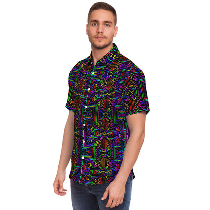 Prismatic Overlay Button Down Shirt