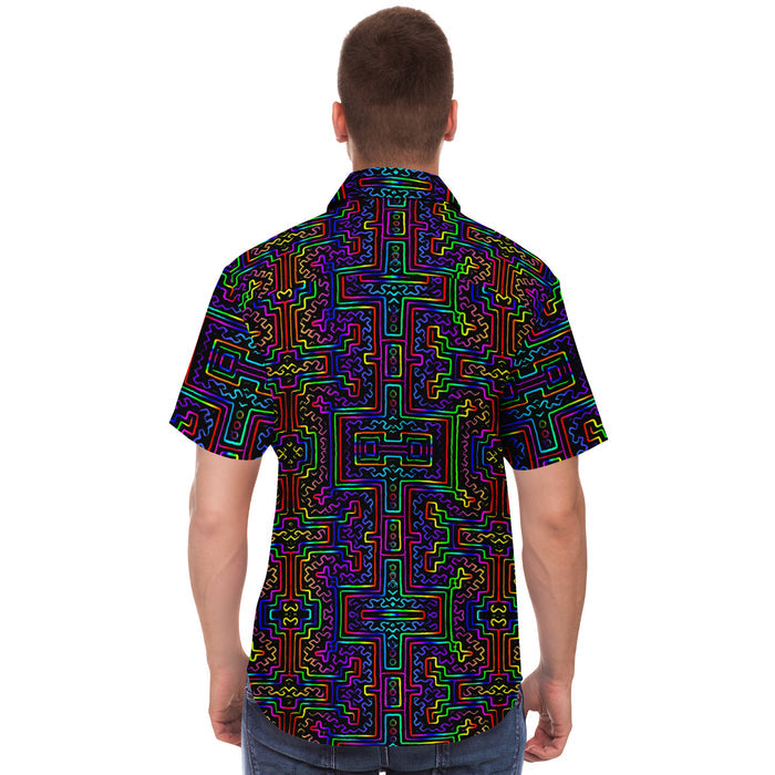 Prismatic Overlay Button Down Shirt