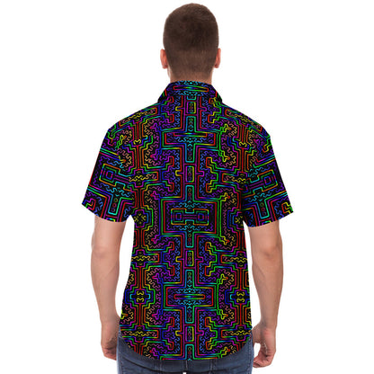Prismatic Overlay Button Down Shirt