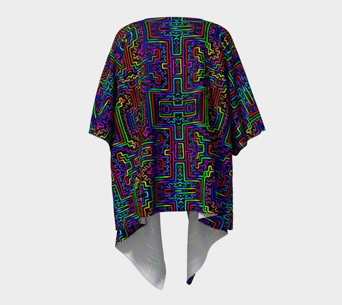 Prismatic Overlay Draped Kimono